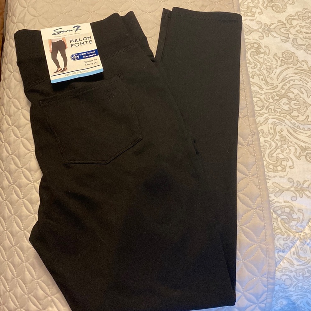 Black pull on ponte leggings